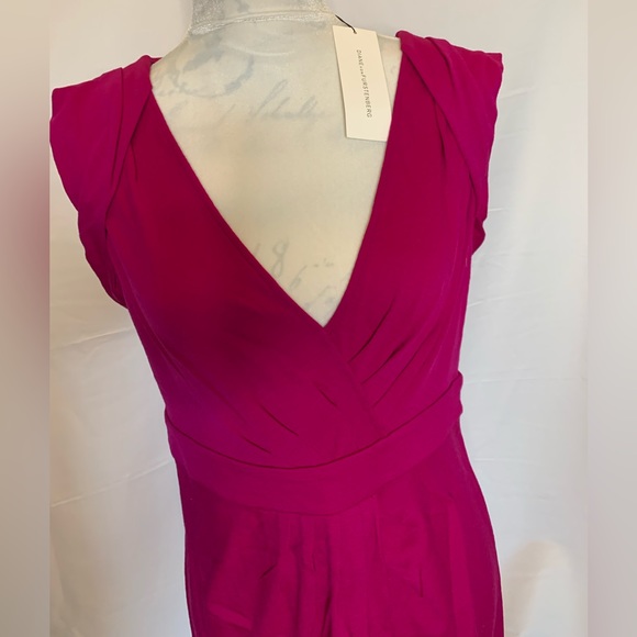 DIANE VON FURSTENBERG WHITLEY DRESS RASPBERRY SIZE 12 NEW WITH TAGS - Picture 5 of 9